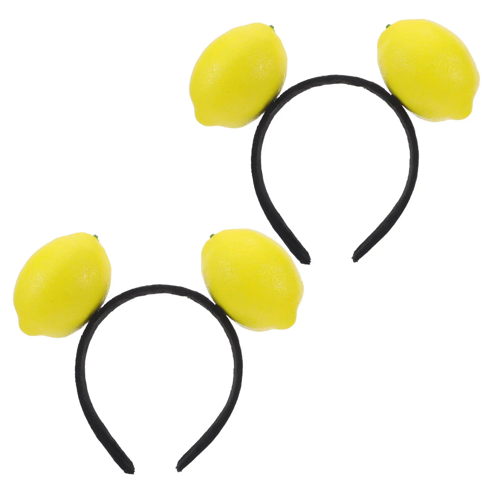 

2Pcs Simulation Fruit Headbands Lemon Yellow Cute Accessories Hair Bands for Festival Tropical Party Birthday Photo Props