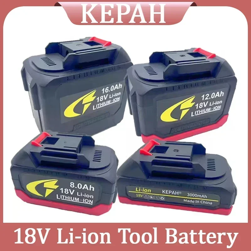 21V 12Ah 16Ah High-power Rechargeable Lithium-Ion Battery for Makita 18V 20V Cordless Dirll/Brushless Wrench/Screwdriver EU Plug