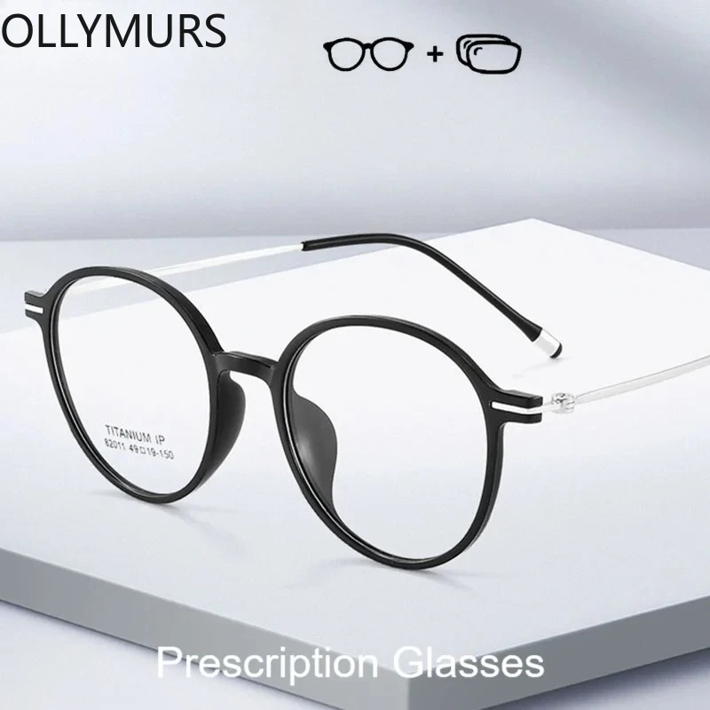 

OLLYMURS женские оптические очки по рецепту, фотохромные очки с защитой от синего света, круглые прогрессивные очки для близорукости и дальнозоркости