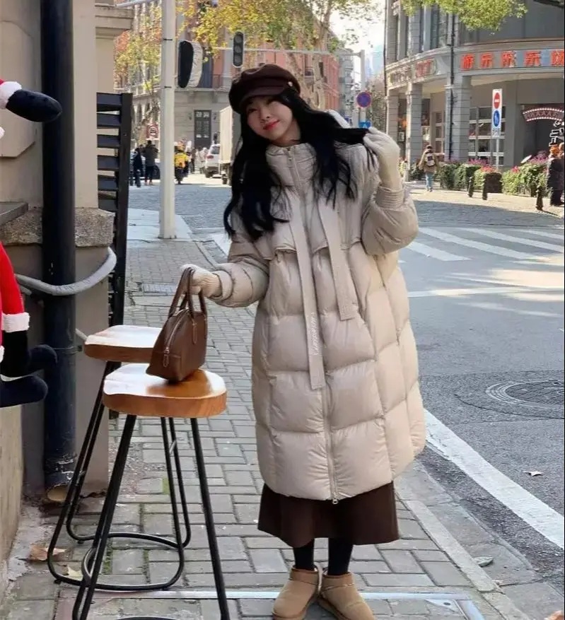 ·хо yisк ж dik kanoим sako casaco feminino de inverno quente jaqueta longa coreia oversized solto casacos com capuz feminino casual casaco longo entru
