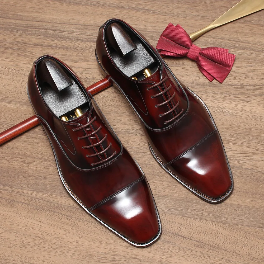 Successful Men's Leather Shoes High Quality Handmade Oxford Casual Business Office Work Shoes for Gentalman Lace Up Comfortable