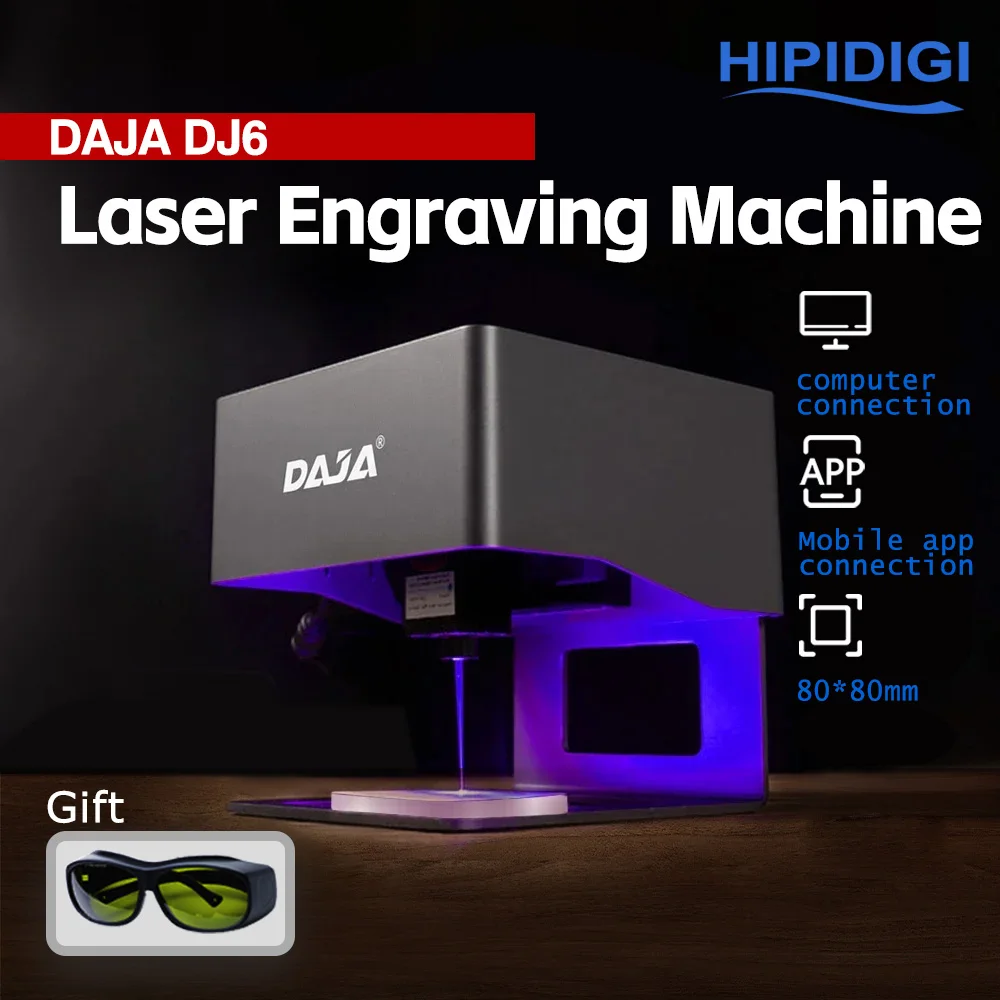 DAJA DJ6 Laser Marking Machine DIY Portable Laser Engraver 3000mw for Metal Wood Plastic Ceramic Logo Mark 80x80mm Carving Area