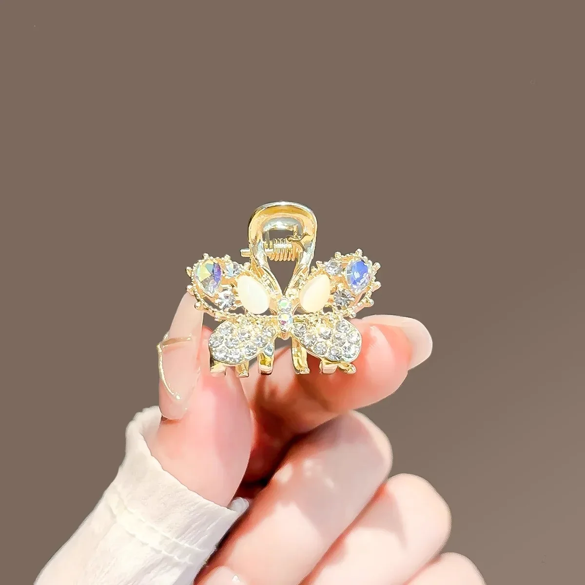 Fee Opal Strass Schmetterling Kleine Haarspange Damen Pony Seitenclip Haarklammer Niedliche Prinzessin Kopf Top Clip Mode Kopfschmuck