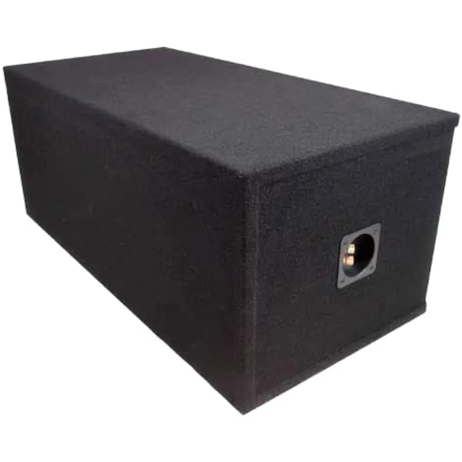 Car Audio Dual 10 Vented Square Paintable Sub Box for Kicker L7 Subwoofer: MDF enclosure, black finish, high-rigidity design view 4