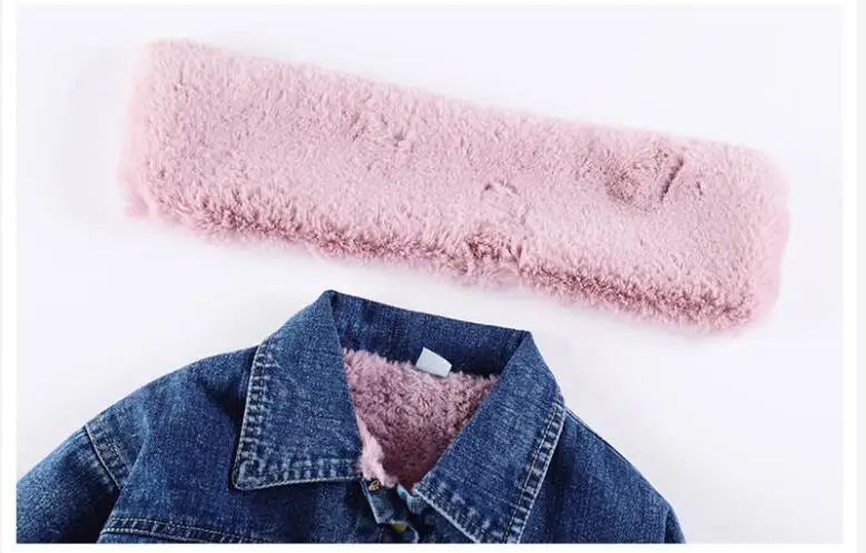 Winter jackets girls coats baby toddler girl thicken jackets kids denim warm collar coat fashion children\'s clothing outerwear