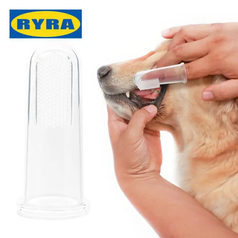 Soft Pet Finger Toothbrush Teddy Dog Brush Bad Breath Tartar Teeth Care Dog Cat Cleaning Supplies Soft Tooth Brush Hot Selling