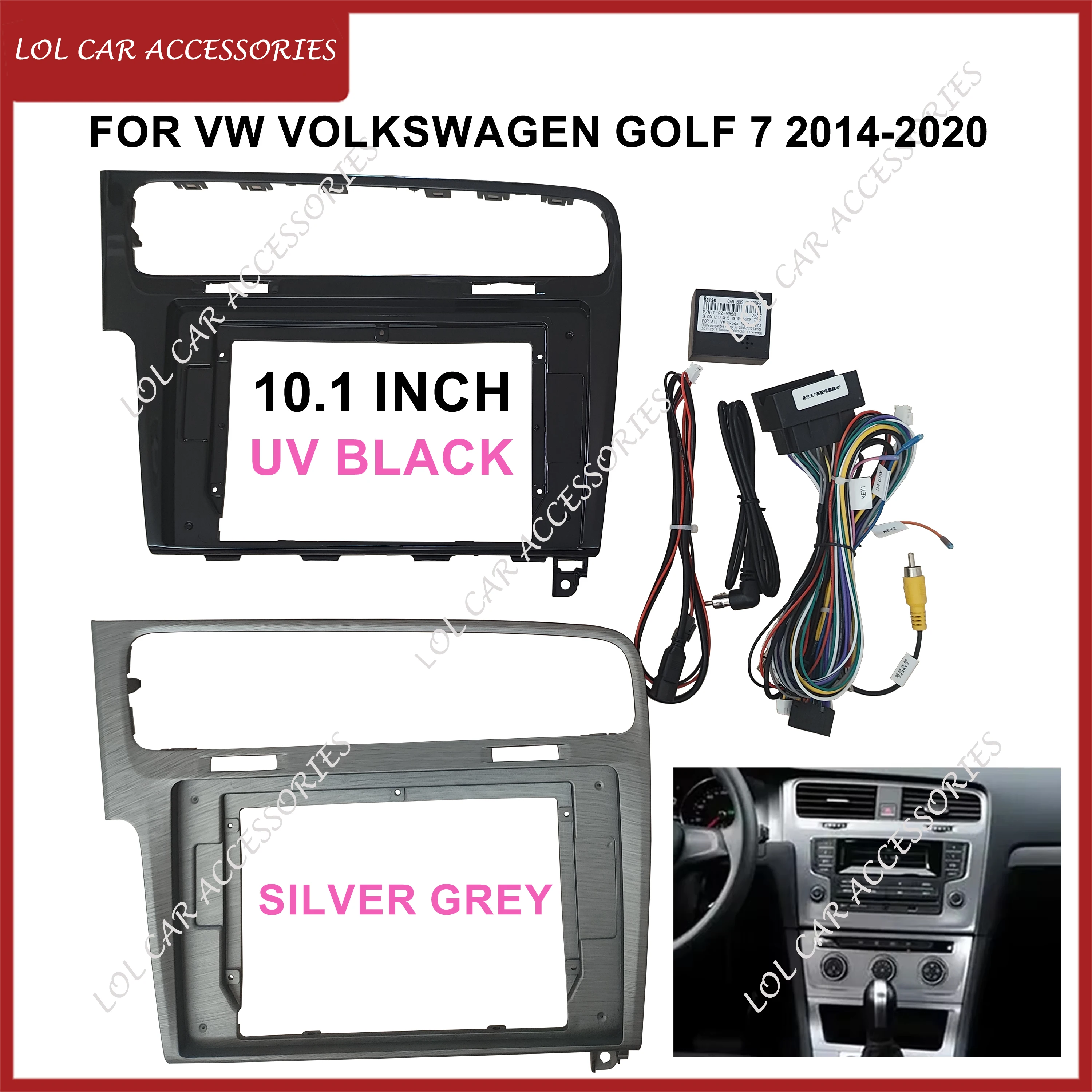 10.1 Polegada para vw volkswagen golf 7 2014-2020 rádio do carro estéreo gps mp5 player 2 din unidade principal fascias painel quadro capa