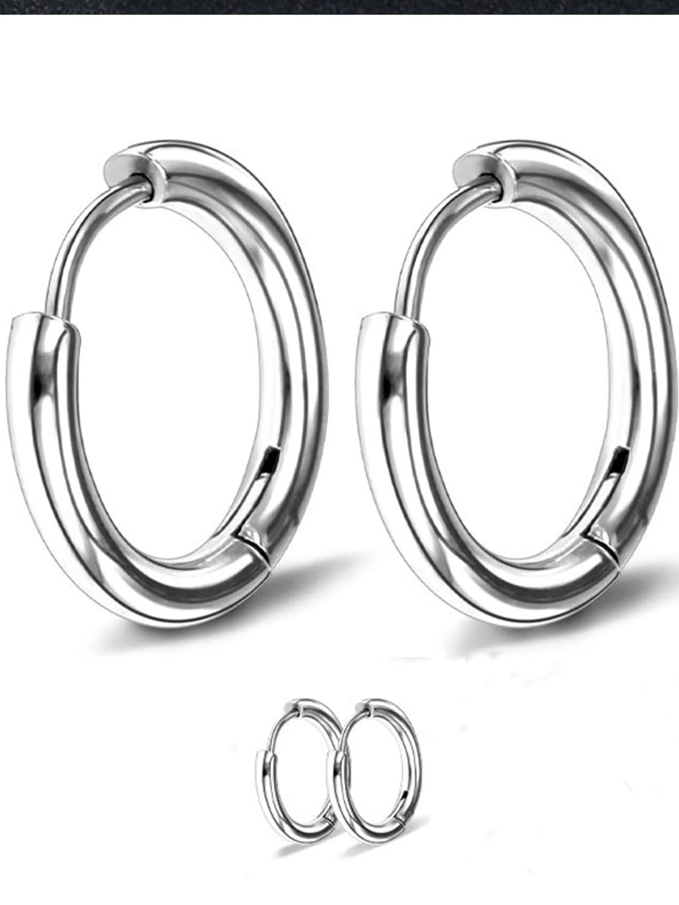 1 Pcs Women/Man Stainless Steel Small Hoops Earring Piercing Ear Cartilage Tragus Simple Thin Circle Anti-allergic Ear Buckle