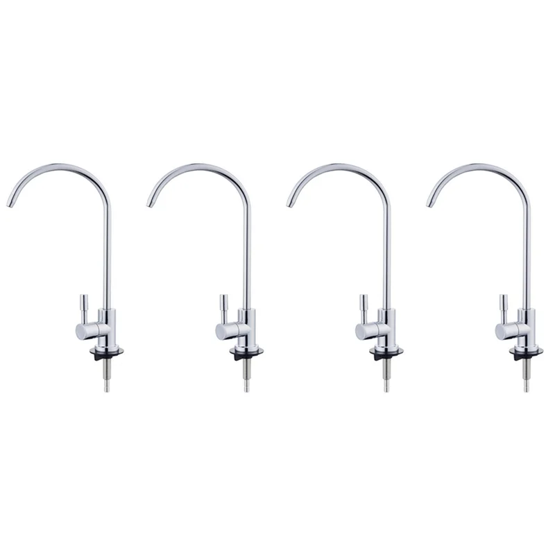 

4 Set 1/4 Inch Stainless Steel Faucet Water Filter Tap For Kitchen Sink Rotation Faucet Fast Connection Drinking Water-AT64