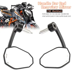 For Duke 390 2024 DUKE390 1290 SUPER DUKE R 1390 Super Duke R EVO New Motorcycle Accessories CNC Handle Bar End Rearview Mirror