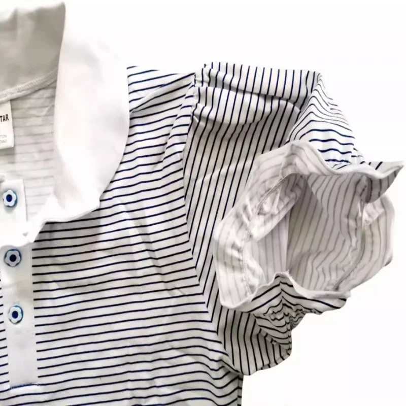 Printed blue stripe bodysuit with skirt  Adult Baby Onesie ABDL Soft Comfortable Clothes With Snaps Home Onesie Dress