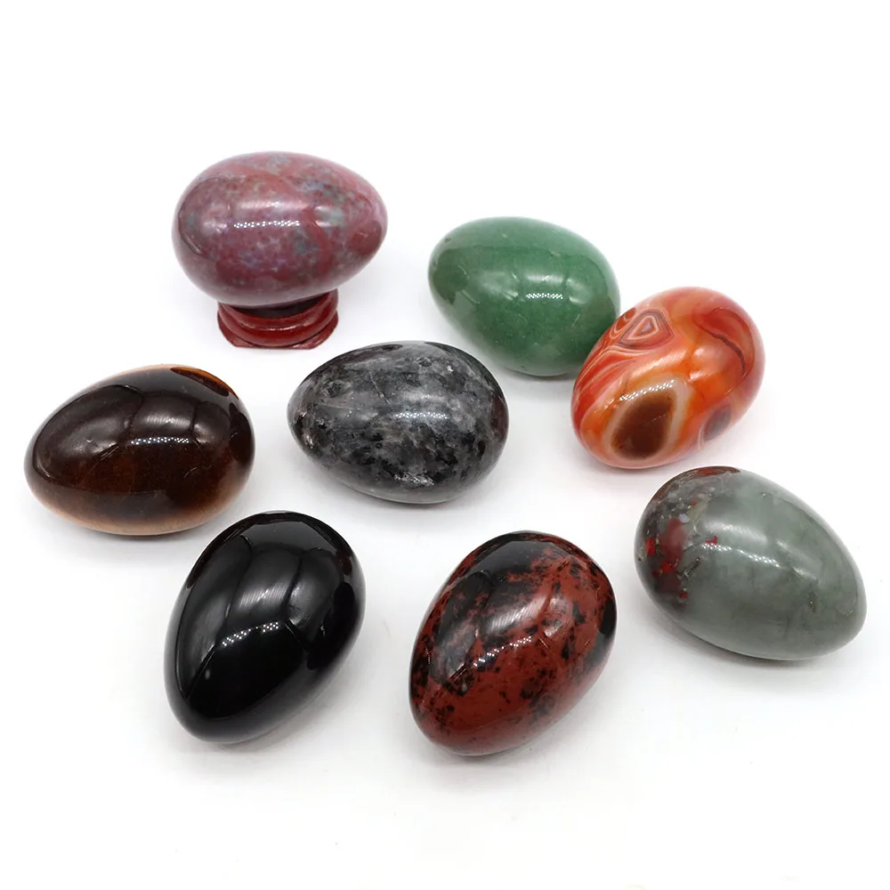 34x49 مللي متر يوني البيض تمثال الشفاء الطبيعي كريستال حجر شقرا الريكي الطاقة الكوارتز المعدنية عينة ديكور المنزل هدية عيد الفصح #3