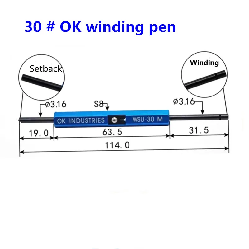

Winding Pen WSU-30M OK Brand Manual Probe Winding Rod for Awg 30 Cable Prototype Packaging