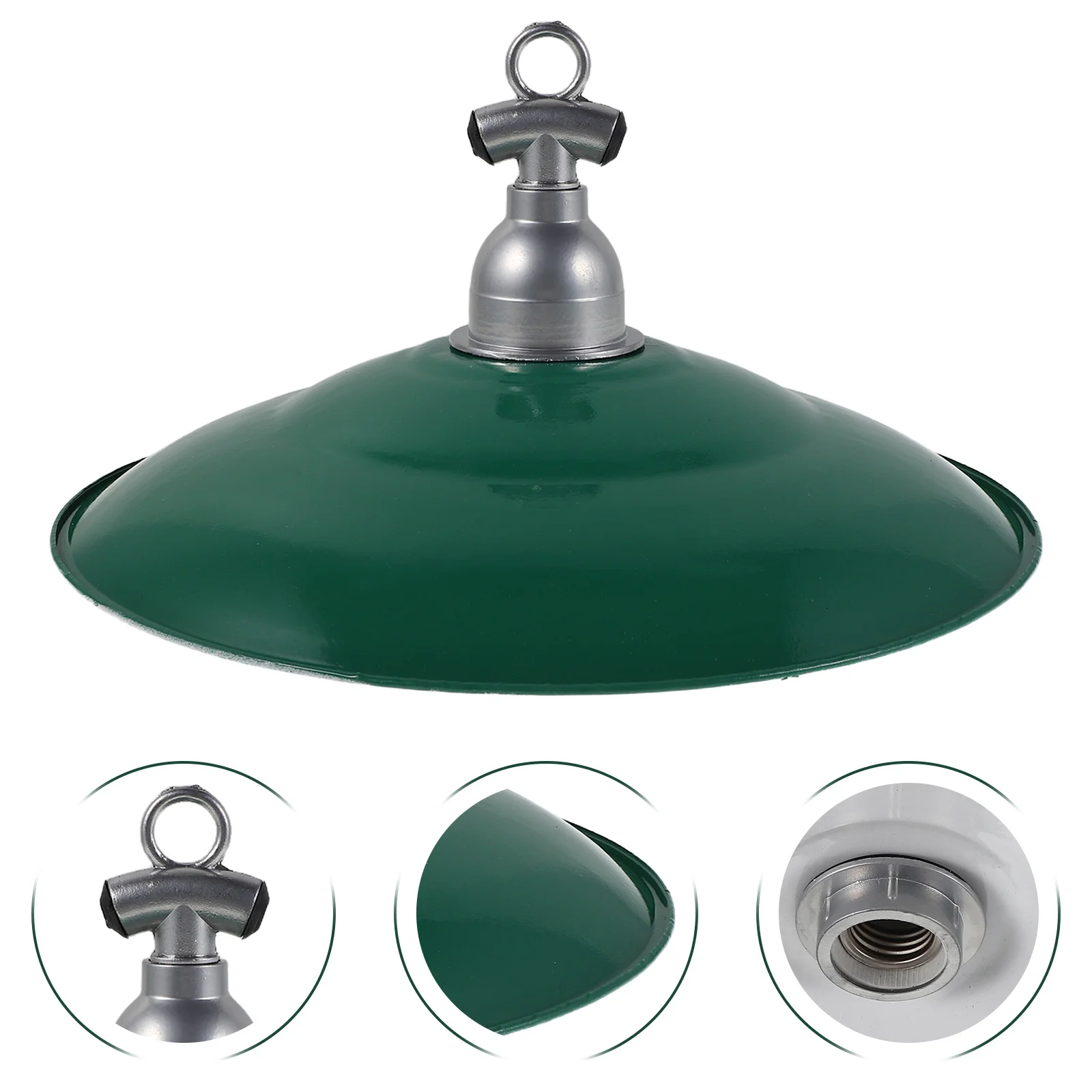 

Vintage 30cm Enameled Metal Drum Lampshade Waterproof Protective Light Cover for Outdoor Patio Courtyard Outdoor Light Fixture