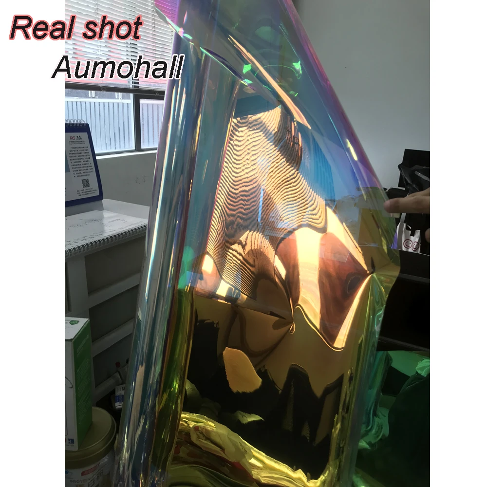 Green Yellow Chameleon VLT 65% Window Tint for House Office Glass Car Solar Film Tinting Side Window Foils 3m X 50cm