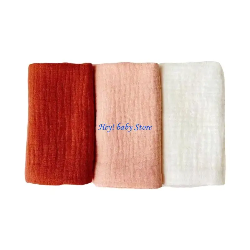 

Q1FE 3Pcs Baby Washcloths Newborns Bath Towel for Sensitive Skin Multi Use Burp Cloth
