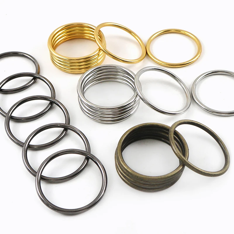 30Pcs 20-50mm Metal O Ring Round Buckle for Backpack Bag Strap Handbag Loop Belt Keychain DIY Sewing Hardware Accessories