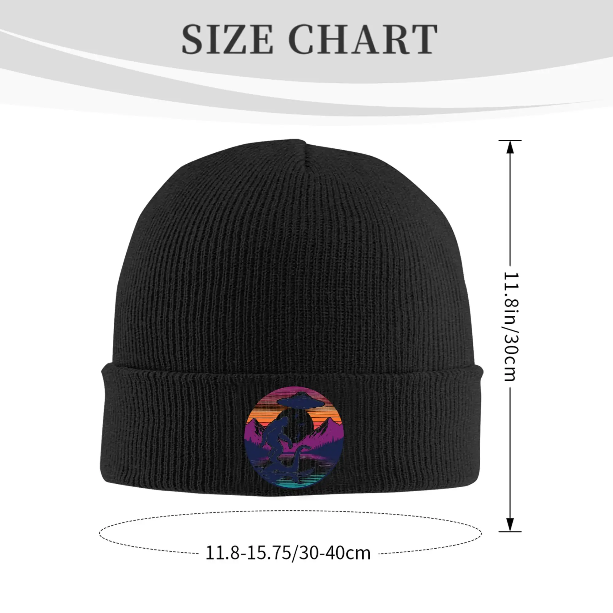 Bigfoot, Loch Ness Monster and Aliens Knitted Hat Beanie Winter Hat Warm Unisex  Hip Hop Cryptids Cap Men Women Gifts,