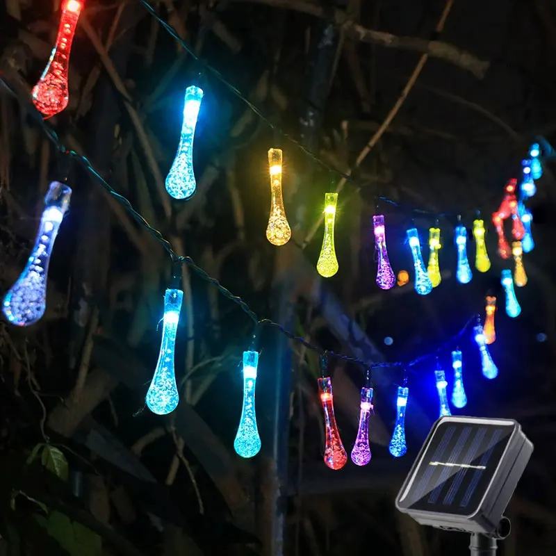 

5M 20LEDs Outdoor Solar Lamp Festoon LED Waterdrop Bubble Ball String Light Garden Solar Garland Wedding Camping Room Decoration