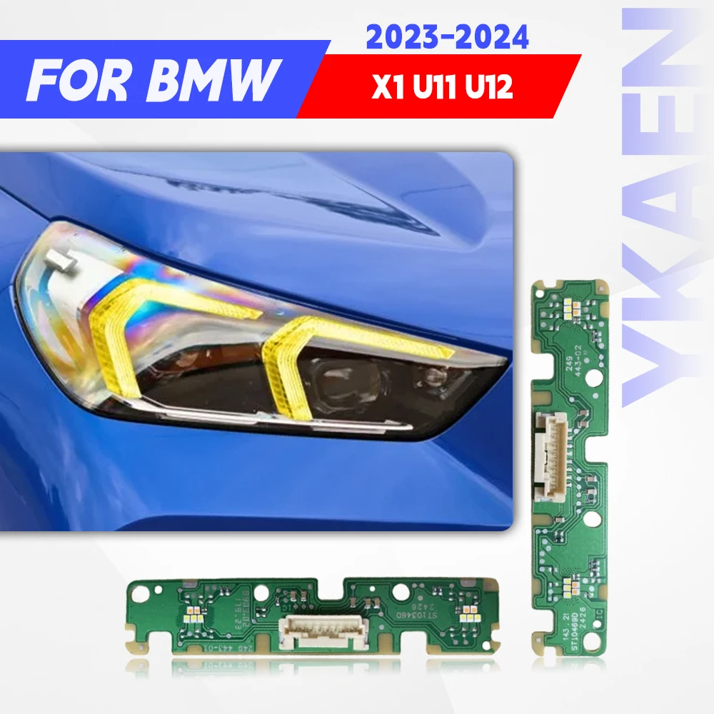 Светодиодные панели DRL с желтыми ангельскими глазами для BMW X1 U11 U12 2023-2024, светодиодные фары дневного света 63115A64445 63115A64446