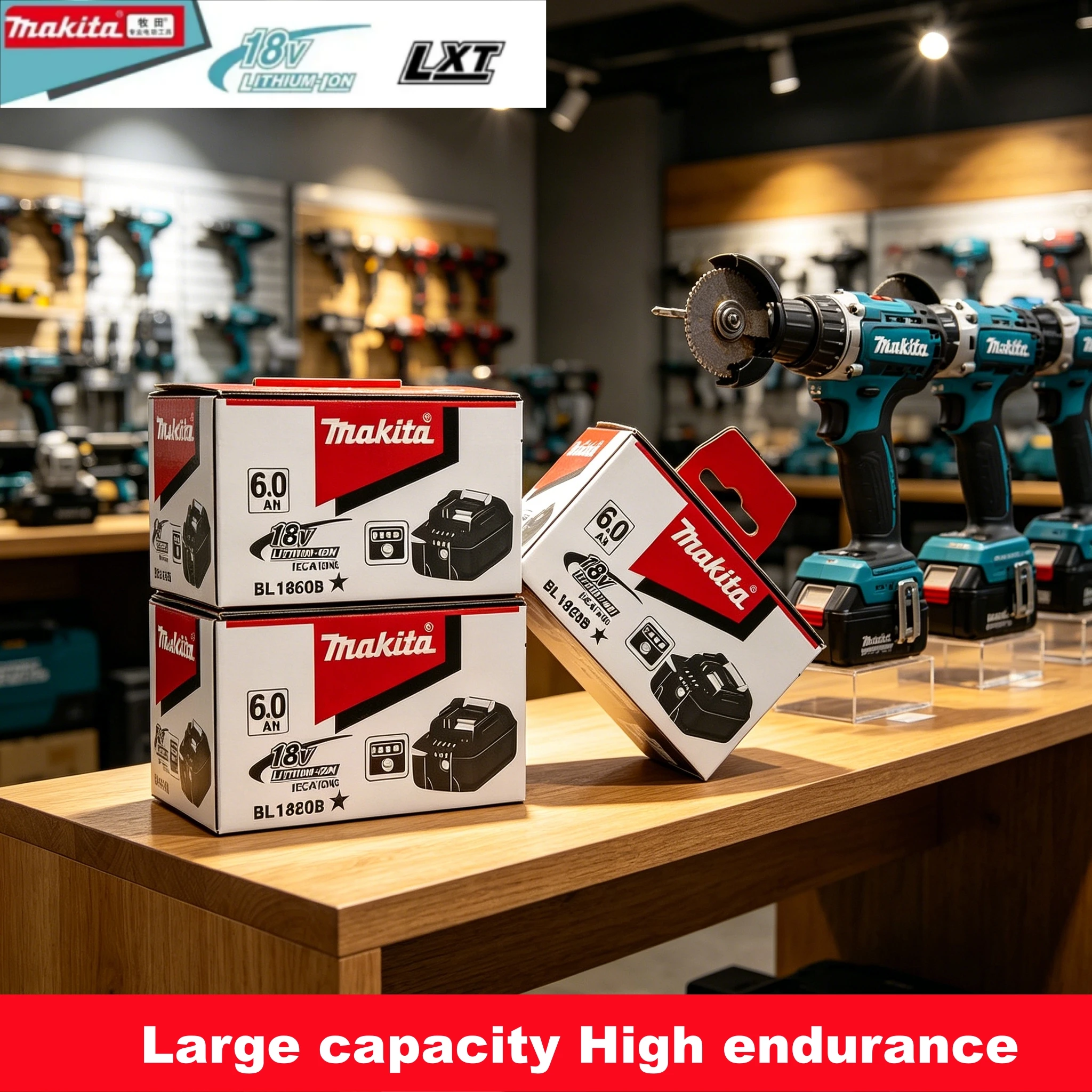 

Industrial Grade Makita 18V 6Ah Li-ion Battery BL1860B Durable High Performance for Makita 18V LXT Power Tools Series