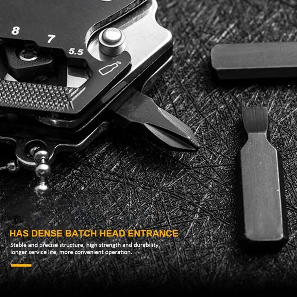 Stainless Steel Multitool Card Key Chain Portable Design Folding Foldable Tool Set Micro Screw Driver Set Camping Activities