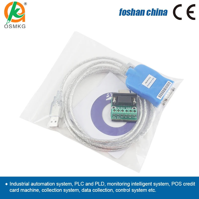 AoShangMing USB to RS485 422 Communication Protocol Converter Cable DB9 for Computer HMI