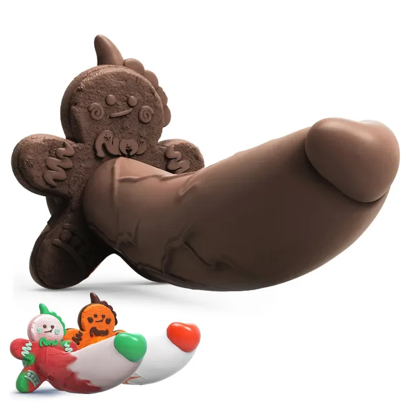 Monster Silicone Fantasy Colourful Cute Gingerbread Man Strong Suction Cup Dragon Dildo Anal Plug Sex Toys For Women