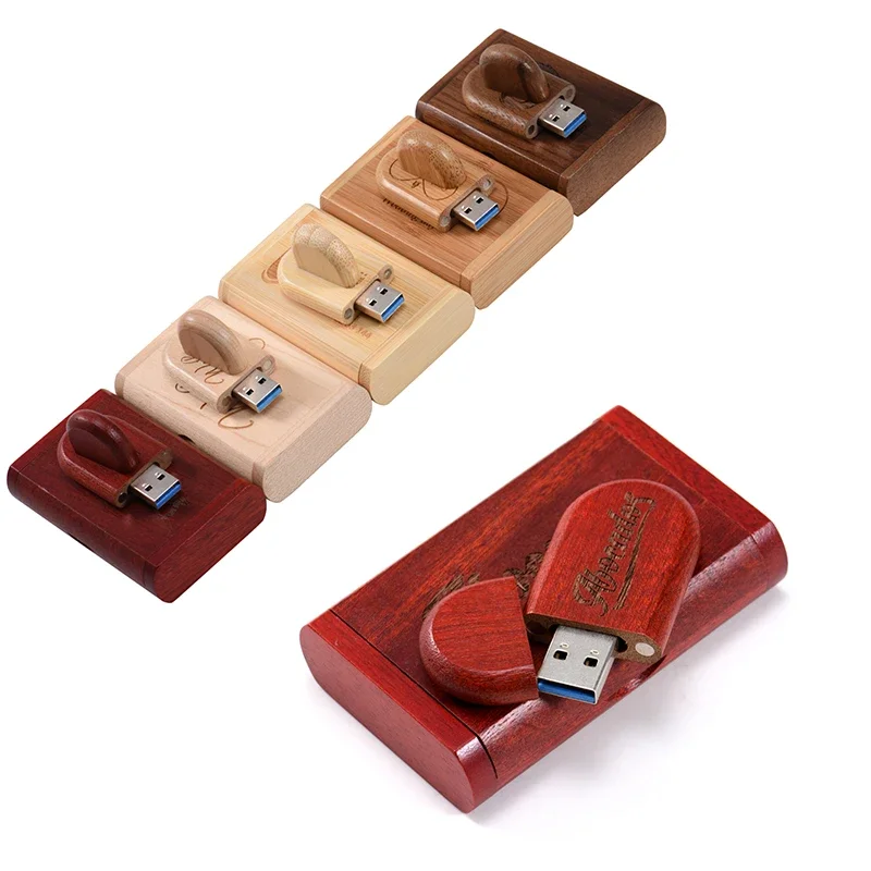 Imagem -04 - Jaster- Custom Logo Usb 3.0 Flash Drive Caixa de Madeira Colorida Memory Stick Presente Criativo Pen Drive 32gb 64gb 128gb 30 Unidades por Lote