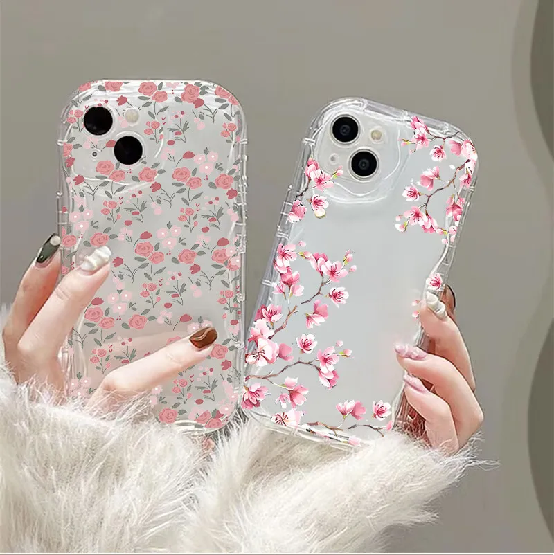 Чехол с цветком розы для VIVO V40 V30E V50 Lite V30 V29E V27 V27E V25 V23E V23 V15 V20 Pro V21E Y9S 5G, прозрачный чехол с цветочным принтом