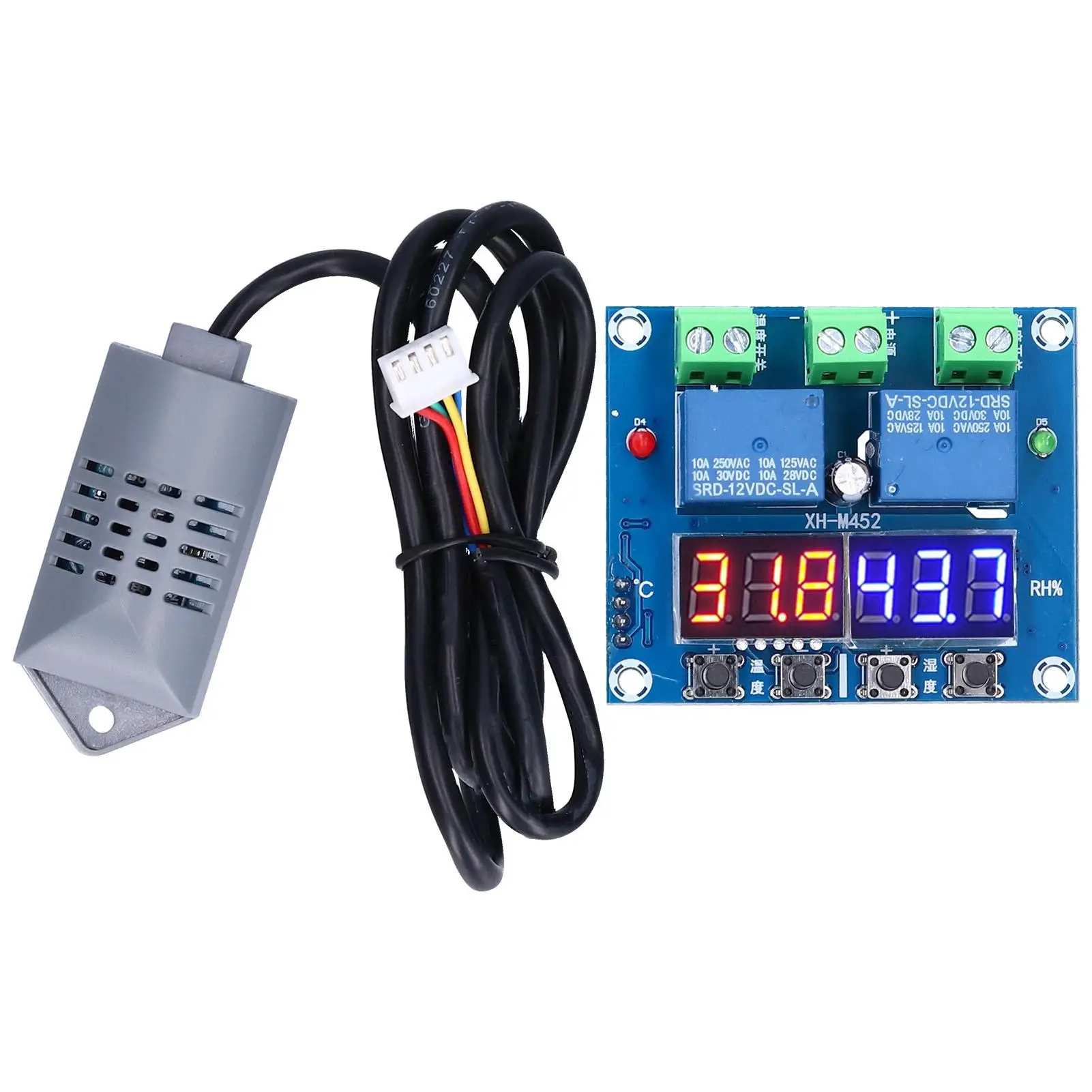 

DC12V Temperature & Humidity Control Module - Digital Thermometer Hygrometer XH-M452 for Electronics