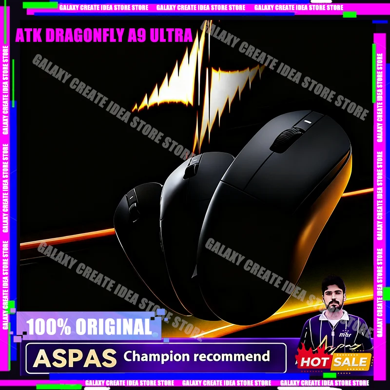 

ATK Dragonfly A9 Ultra Mouse Paw3950 2 режима Беспроводная мышь 8000 Гц Легкие игровые мыши Аксессуары для ПК для FPS Gamer Custom