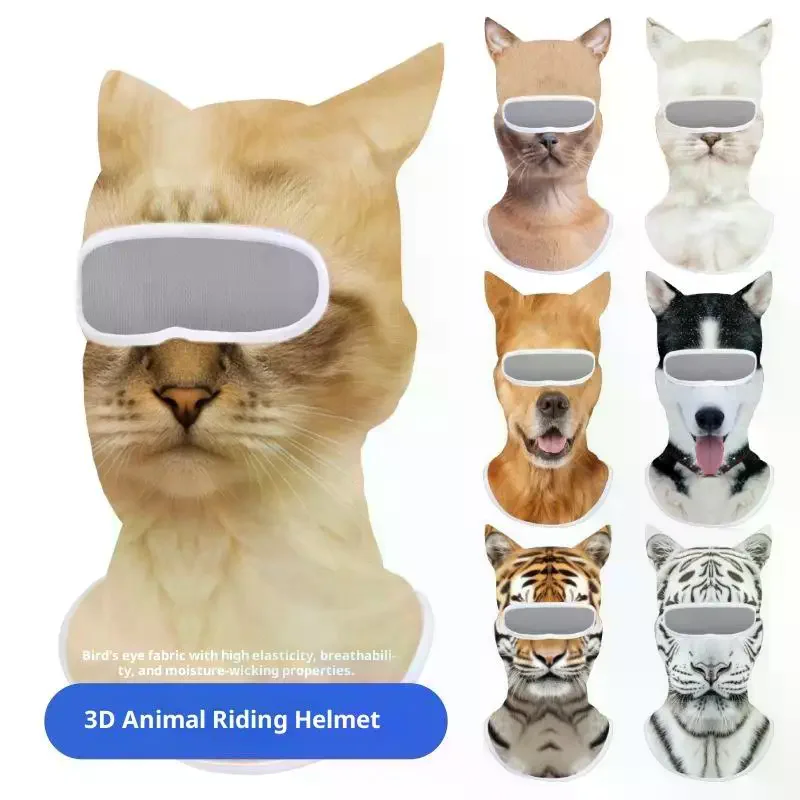 1 szt. Kominiarka zwierzęca na motocykl, motocross, narty, snowboard, czapka 3D z kotem, kominiarka narciarska, maska zakrywająca całą twarz, kaptur.