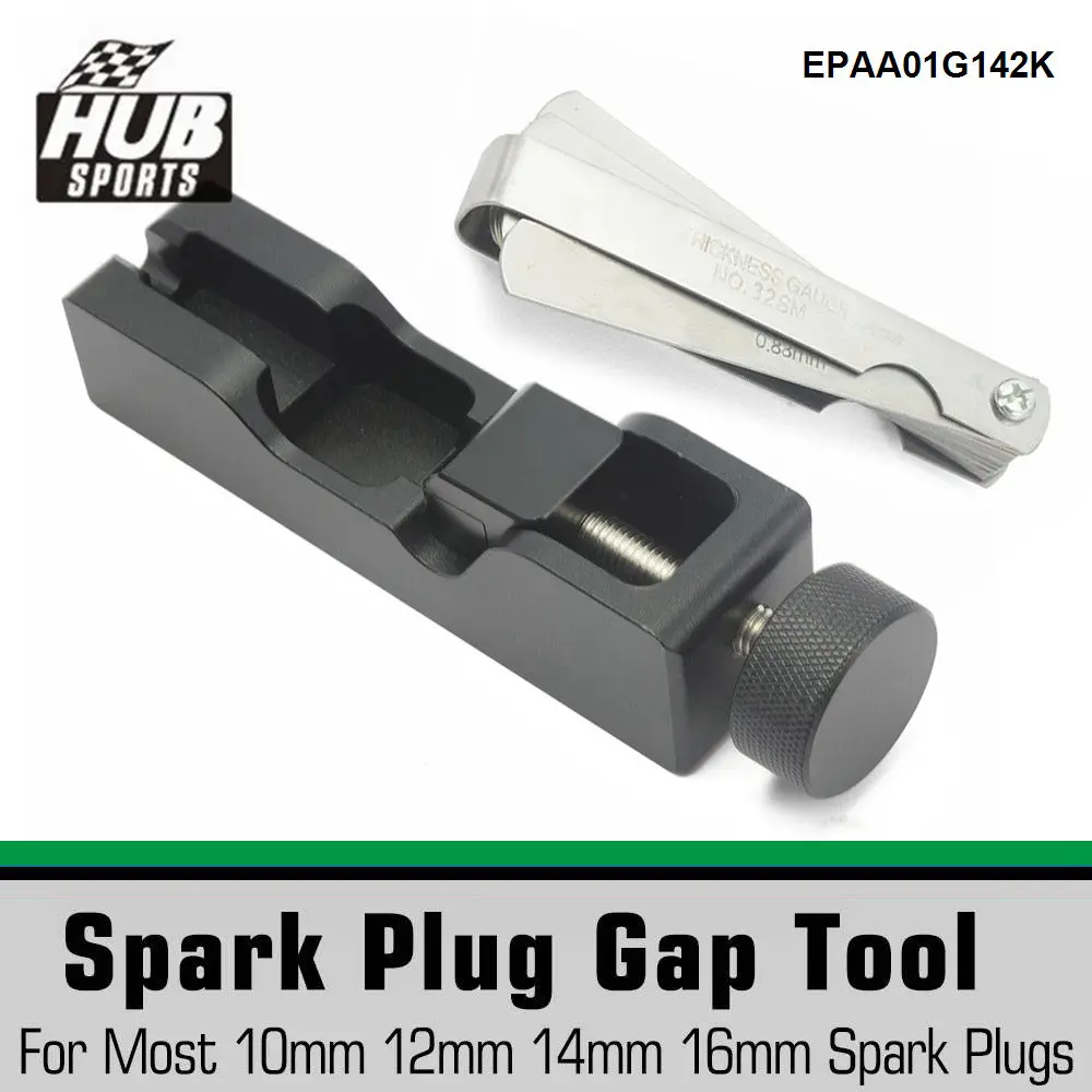 HUB sports Universal Spark Plug Gap Tool For Most 10mm 12mm 14mm 16mm Spark Plugs Black With Feeler Gauge EPAA01G142K