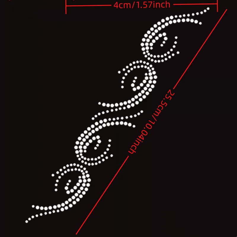 

4PC/Lot Iron on Rhinestone Transfer Motifs Patches Pant Seam Decor Hot Fix Rhinestone Decorations for Clothing