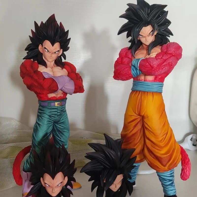 Jt Statue 30cm Dragon Ball Super Saiyan 4 Vegeta Goku Joint Statue Anime Action Figure Custom Desktop Toy Model Collection Gift