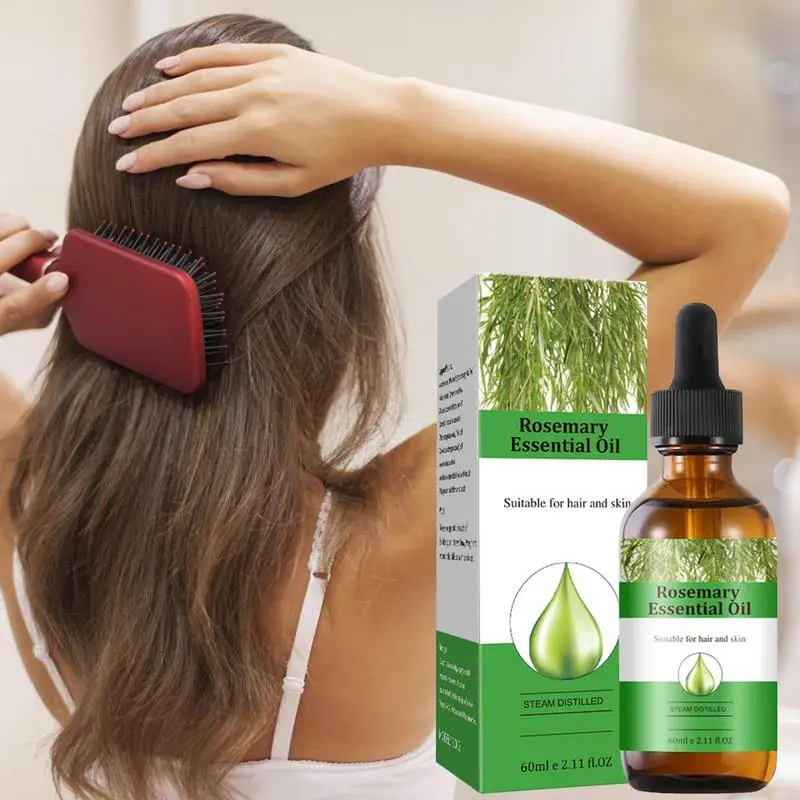 60ml Rosemary Hair Growth Oil Rosemary Anti Hair Loss Regrowth Moisturizing Repair Anti Baldness Fast Hair Growth Serum Oil