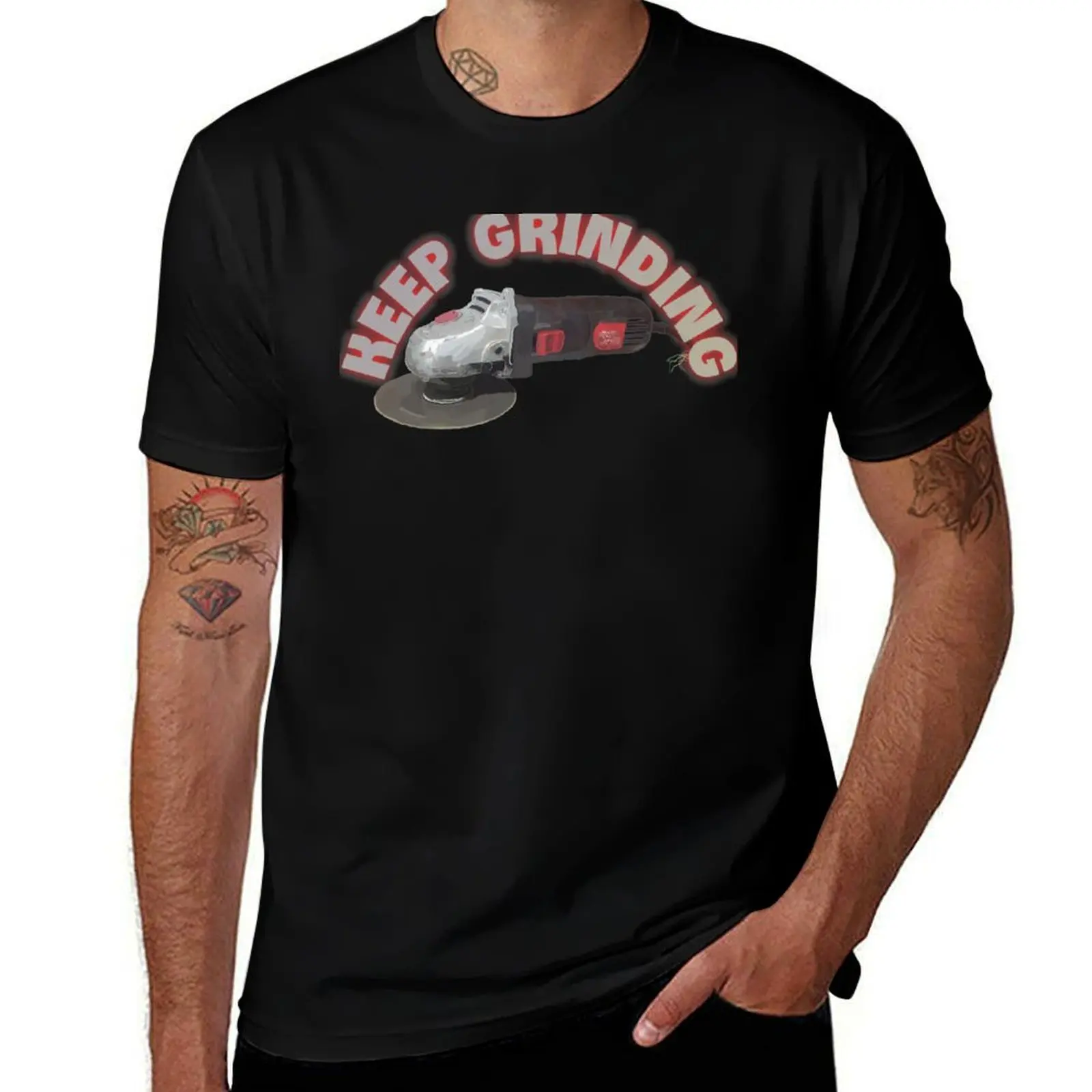 keep grinding angle grinder T-Shirt Daily Wear Plain Short Sleeve Shirt
