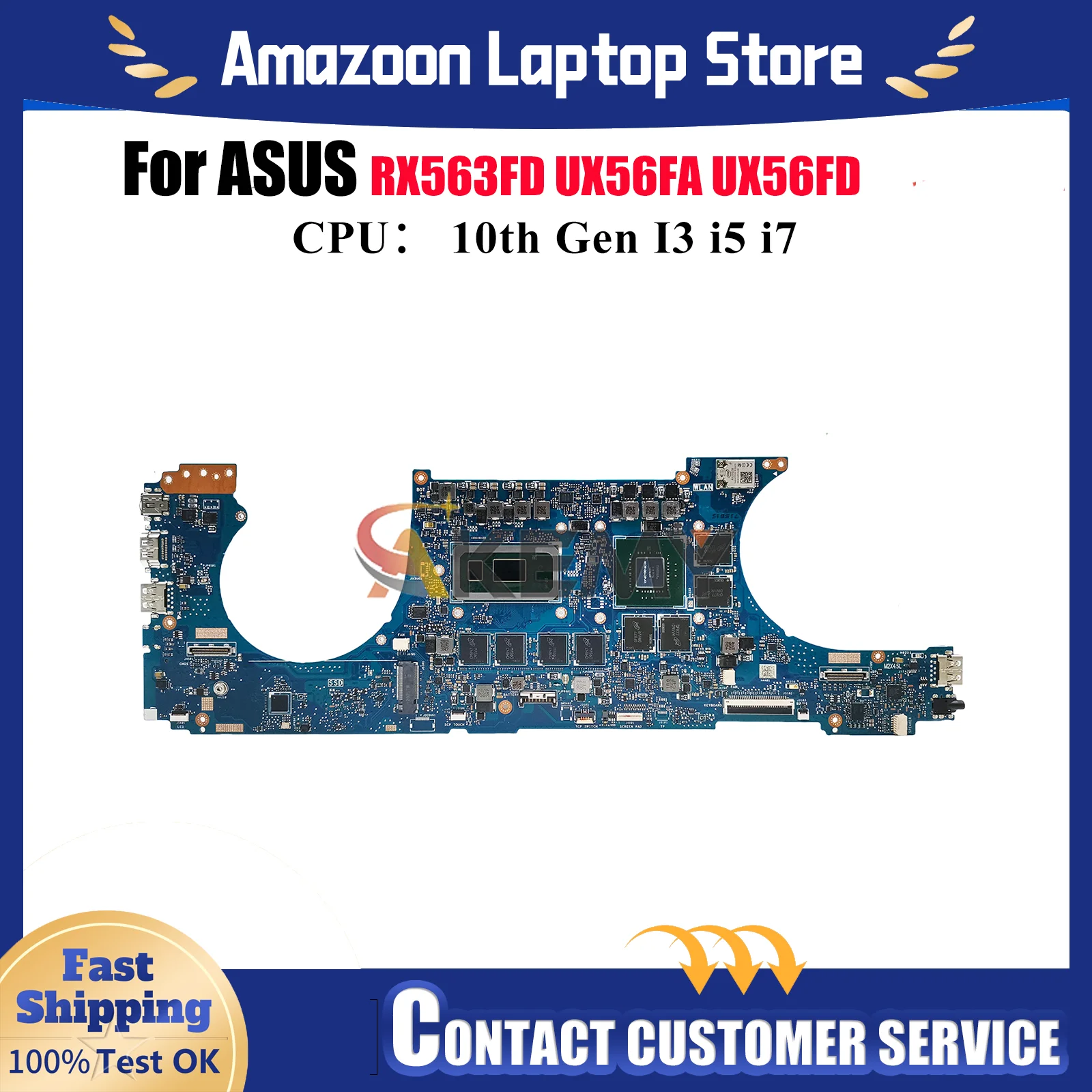 

UX563FD Laptop Motherboard For ASUS ZenBook Q536FD UX563 UX56FA RX563FD BX563FD UX56FD Notebook Mainboard With 10th Gen I3 i5 i7