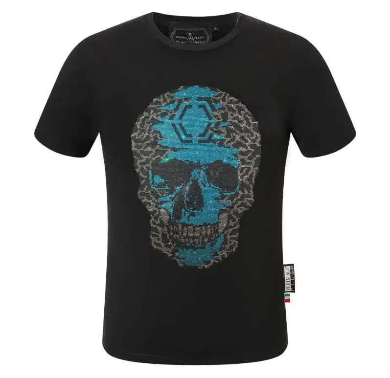 Plein ali Men's T-Shirt Summer Classical Colorful Skulls Pattern Pullover Fashion Luxury Brand High Quality T-shirt