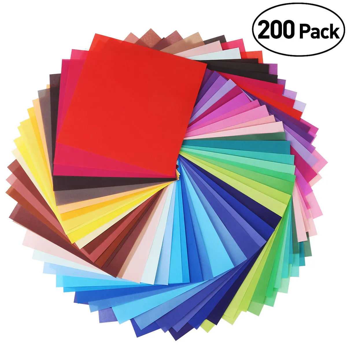 200Sheets Rainbow Origami Paper 6 Inch Square Thick Smooth Folding Paper for Creative Crafts Art Therapy Learning Fun