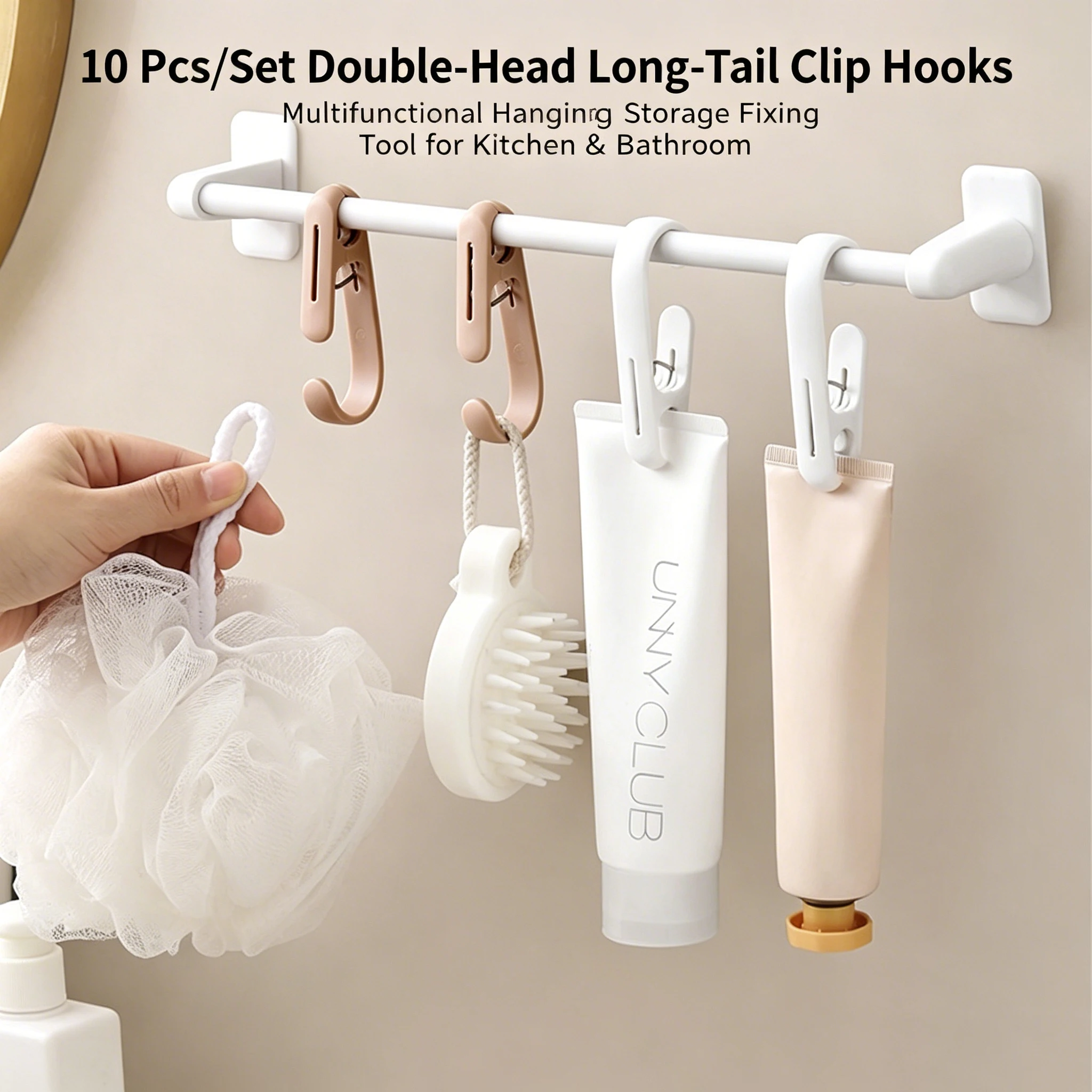10/20pcs Multi-Purpose Hanging Clips Hooks Portable Plastic Clamps for Home Kitchen Bathroom Towel Curtain Storage Supplies