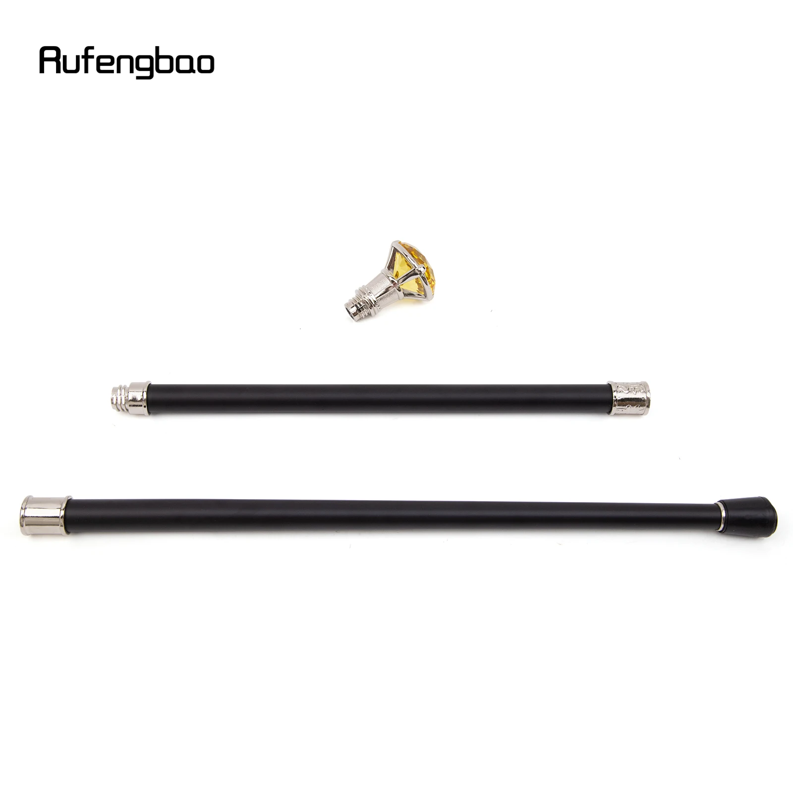 Gele Diamant Type Witte Wandelstok Mode Riet Gentleman Elegante Cosplay Riet Knop Crosier 93cm Prestaties Podium Riet