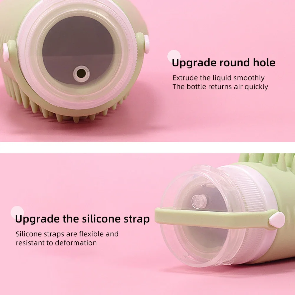 Bouteille universelle en silicone pour le nettoyage du visage, bouteille de shampoing portable, bouteille illable pour le voyage quotidien, récipient pour cosmétiques, brosse de gratitude, 100ml