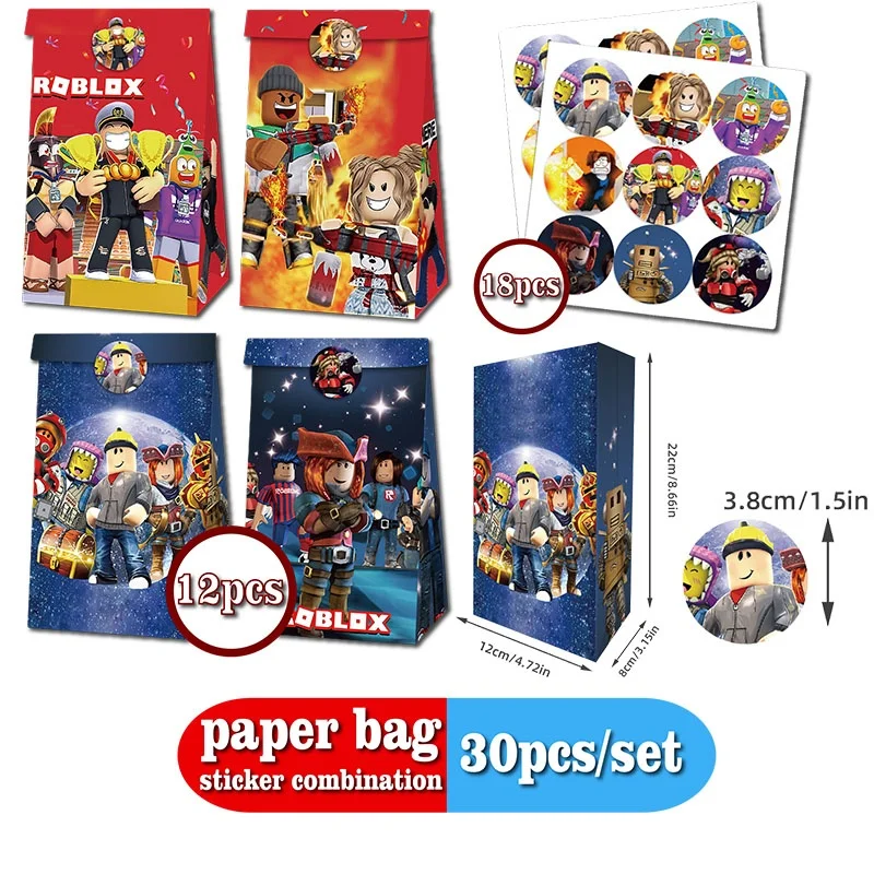 Robloxed Papiertüten-Aufkleber-Kombination: Niedliches Deko-Set für Geburtstagsfeiern, Festival-Events, Themenveranstaltungen und Szenen-Layout-Kits – Detail 6