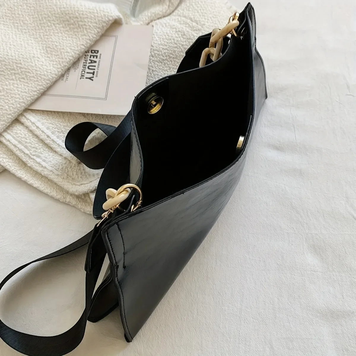 Trendy Women Simple Tote Bags PU Leather Solid Color Crossbody Bag Perfect Shoulder Bag For Commuting Fashion Underarm Bag