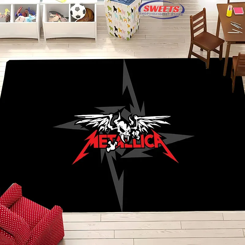 Music Band Theme M-Metall1ca Carpet 3D HD Printed for Living Room Kids Bedroom Mat Sofa Doormat Floor Rug Anti-slip Decor Tapete