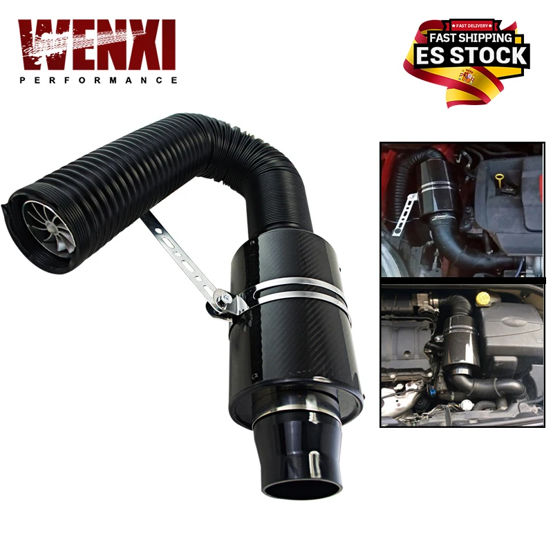 

Воздухозаборник с вентилятором Универсальный гоночный комплект из углеродного волокна для холодной подачи Комплект воздухозаборника Коробка воздушного фильтра / ИЛИ БЕЗ ВЕНТИЛЯТОРА