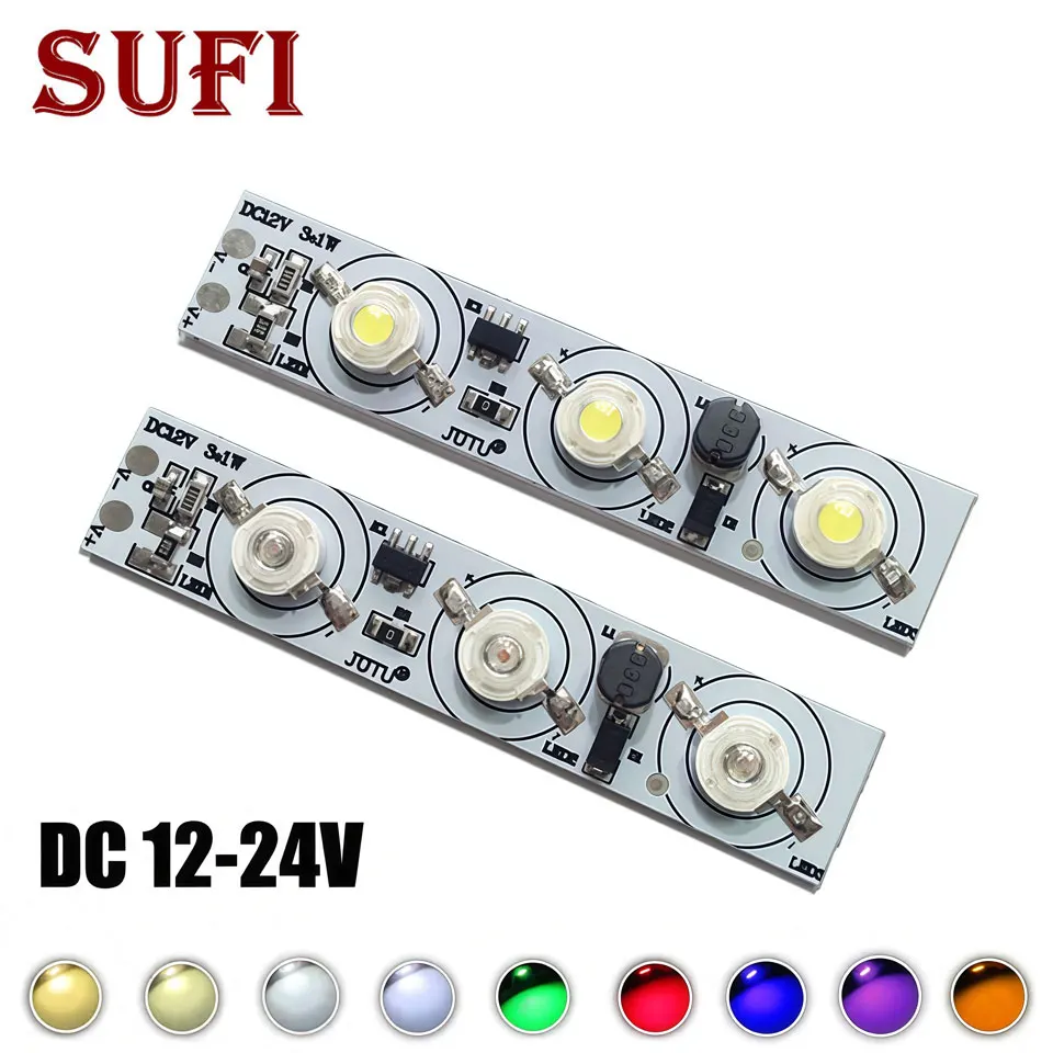 3W 9W LED Lamp Light DC12V DC24V Driverless Warm/Cool White Red Green Blue Yellow Battery/Solar Car Lighting Accessories