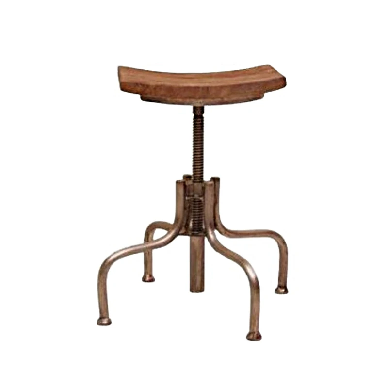 Top Height Adjustable Bar Stool Indian vintage furniture Wooden Crafted in India and Made of Wood Metal